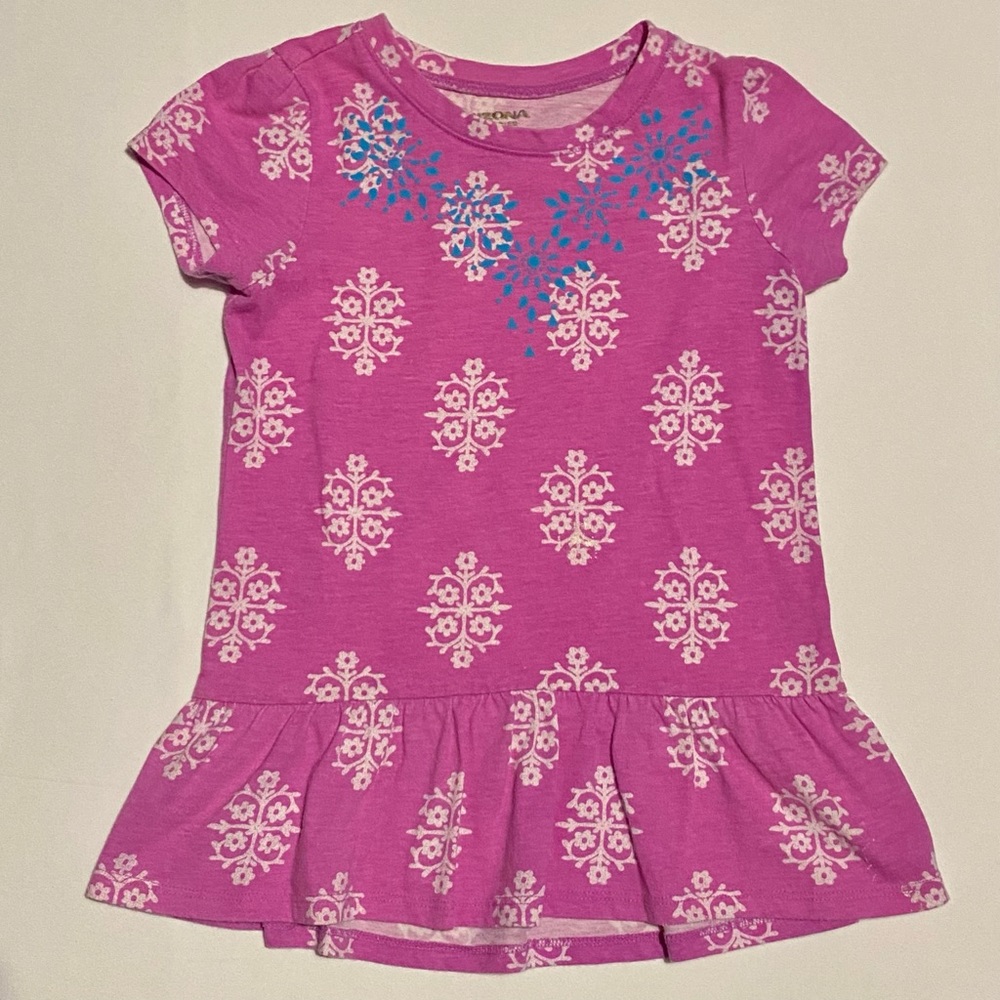 Pink & White w/ Blue neckline accents
